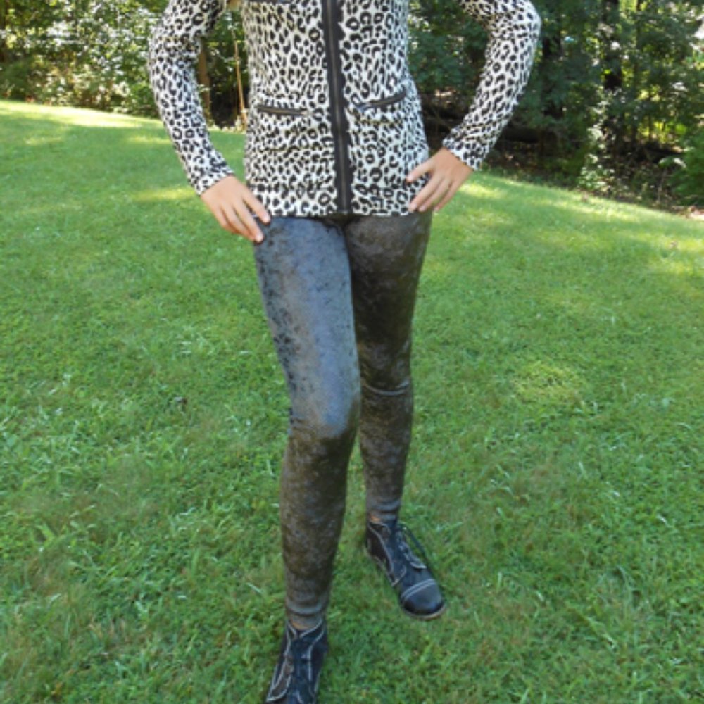 Girls  12 Ragdoll & Rockets Python Zipper Slate‎ Color Tween Leggings NWT Winter - Picture 2 of 2
